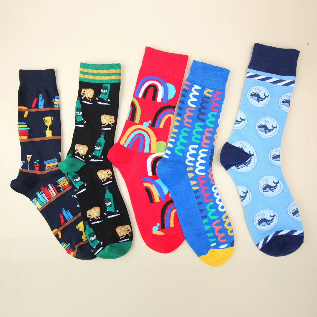 Low Price Women Cotton Multi Color Wholesale Cartoon Crew Socks