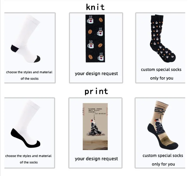 Custom Logo Print Funny Happy Ankle Toe Grip Kids Football Bamboo Cycling Compression Cotton Men Designer Sport Sock