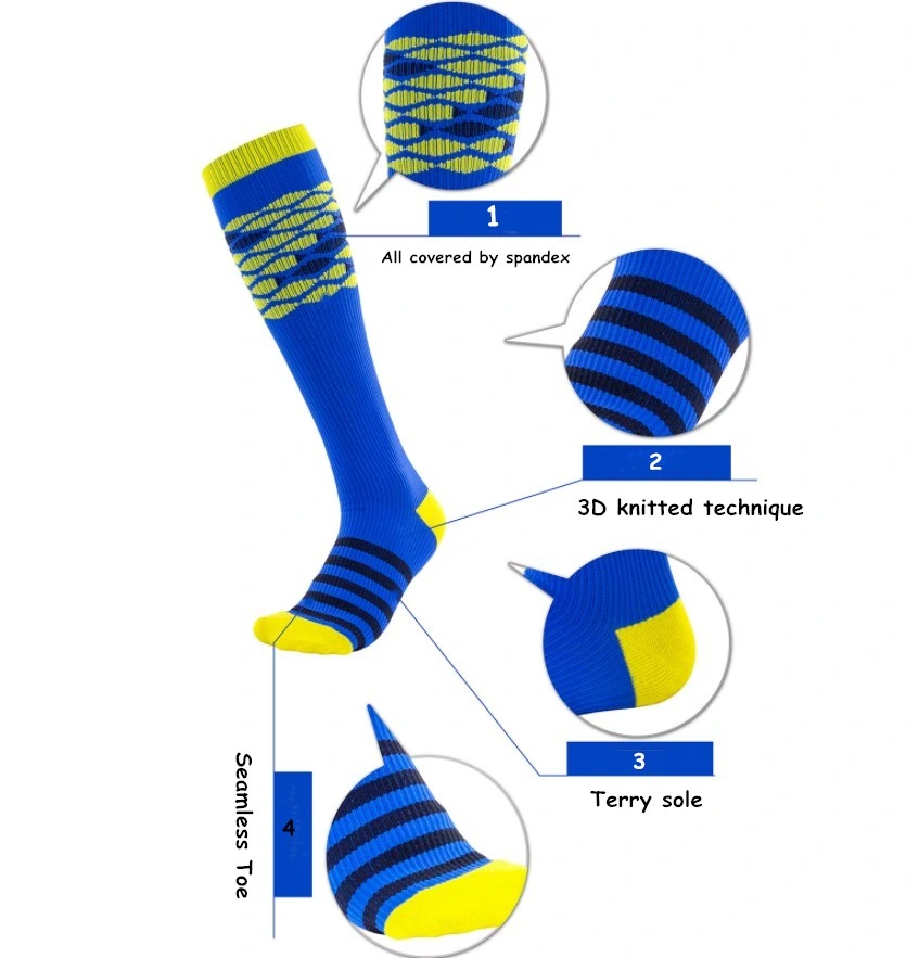 Cushioned Footable Dri-Fit Athletic Compression Long Sports Outdoor Dress Socks