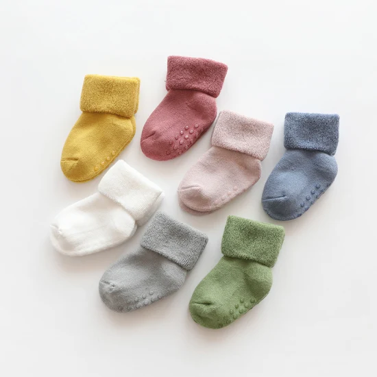 Lot de 6 chaussettes antidérapantes pour tout-petits pour bébés filles et garçons