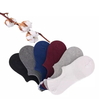 Chaussettes invisibles de couleur unie Chaussettes invisibles en coton respirant pour hommes