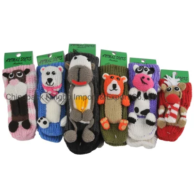 Bébé Enfants Enfants Chaussette Acrylique Animal Sol Chaussettes Hiver Noël Chaussettes