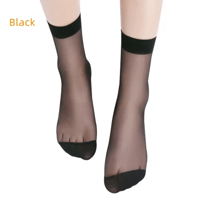 Chaussettes d'été sexy ultra fines transparentes en cristal de soie douce pour femme, type d'assurance, anti-rides, peau proche respirante, chaussettes courtes en nylon