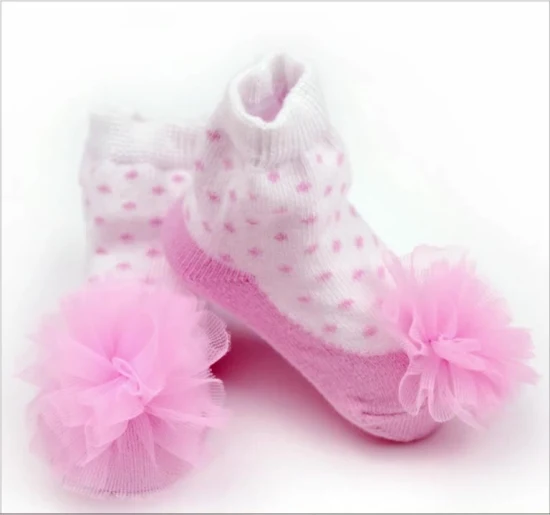 Baby' S 100 Cotton Loose Cuff Anti-Slip Skidder Chaussettes floues pour tout-petits