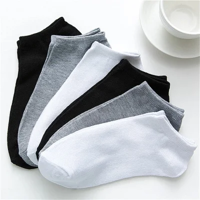 Chaussettes en gros Chaussettes de sport respirantes pour hommes et femmes Cheville solide Blanc Noir Gris